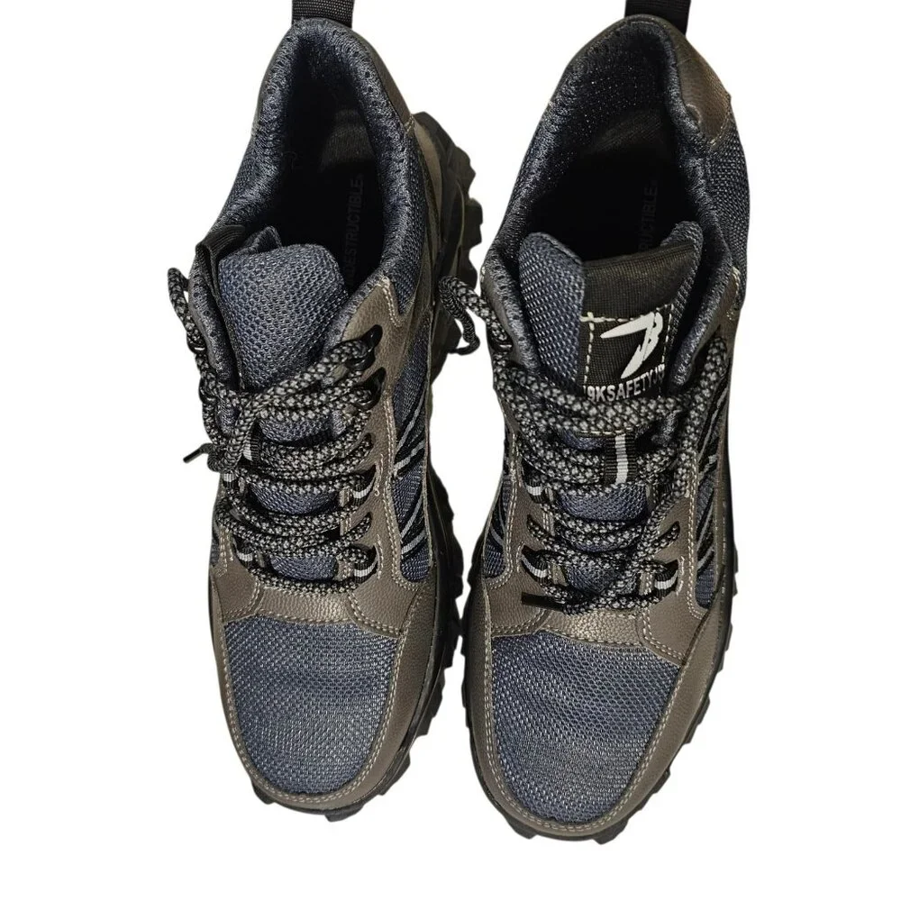 Indestructible Hightop Work Boots Size 12 Steel Toe NWB Vegan Leather Fable Grey
